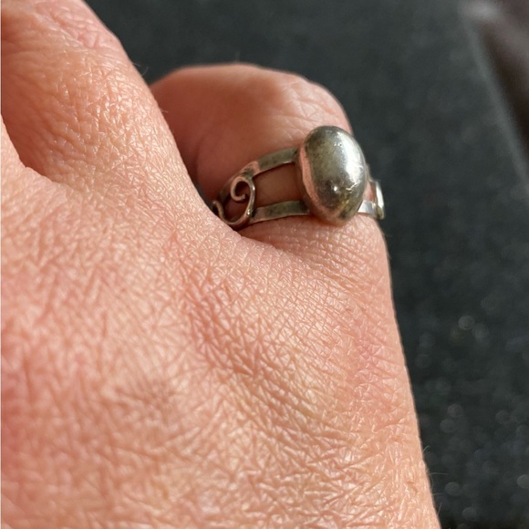 Vintage Sterling silver earrings and ring set Sterling simple Statement - Picture 8 of 11